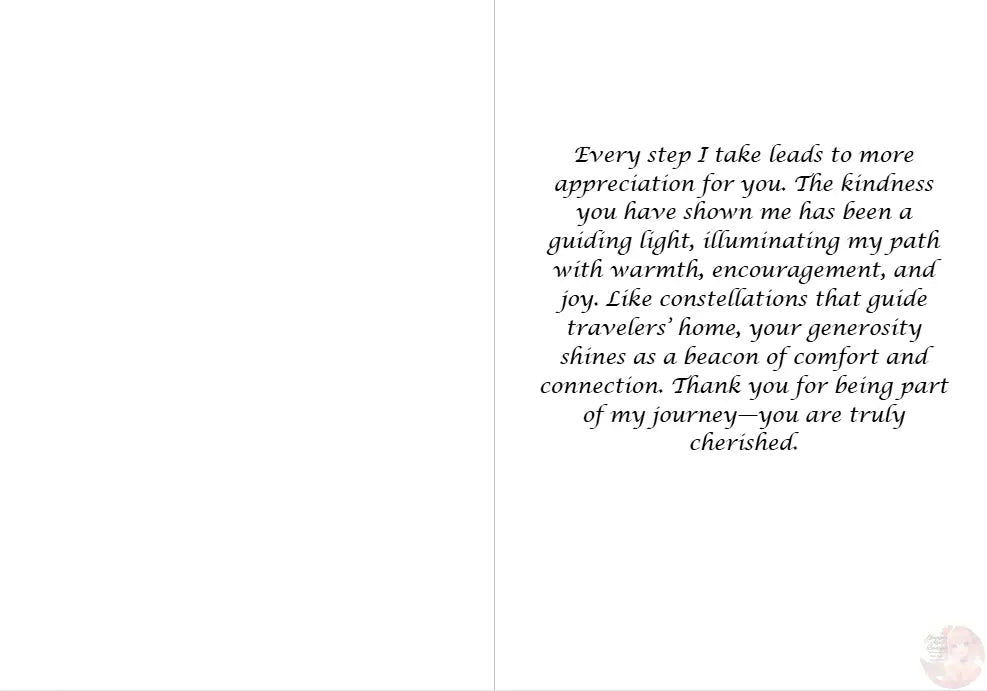 Anime Thank You Card - Glowing Star Path Design - Spiritual Journey Gratitude Card - Goddess Kiss Boutique