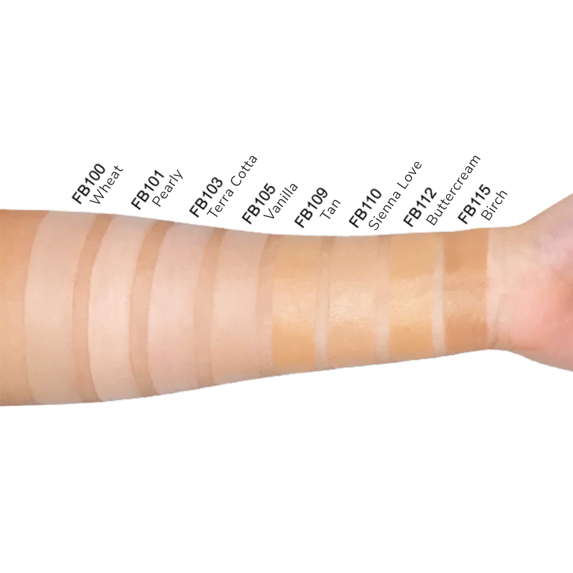 Swatches of Goddess Kiss Boutique's BB Cream with SPF Protection for Hydrated & Smooth Skin, 30 mL