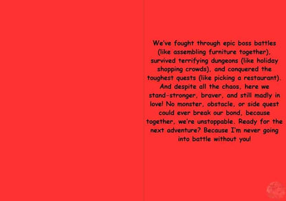 Anime Anniversary Card - Battle-Tested Love Design - Warrior Couple Adventure Card