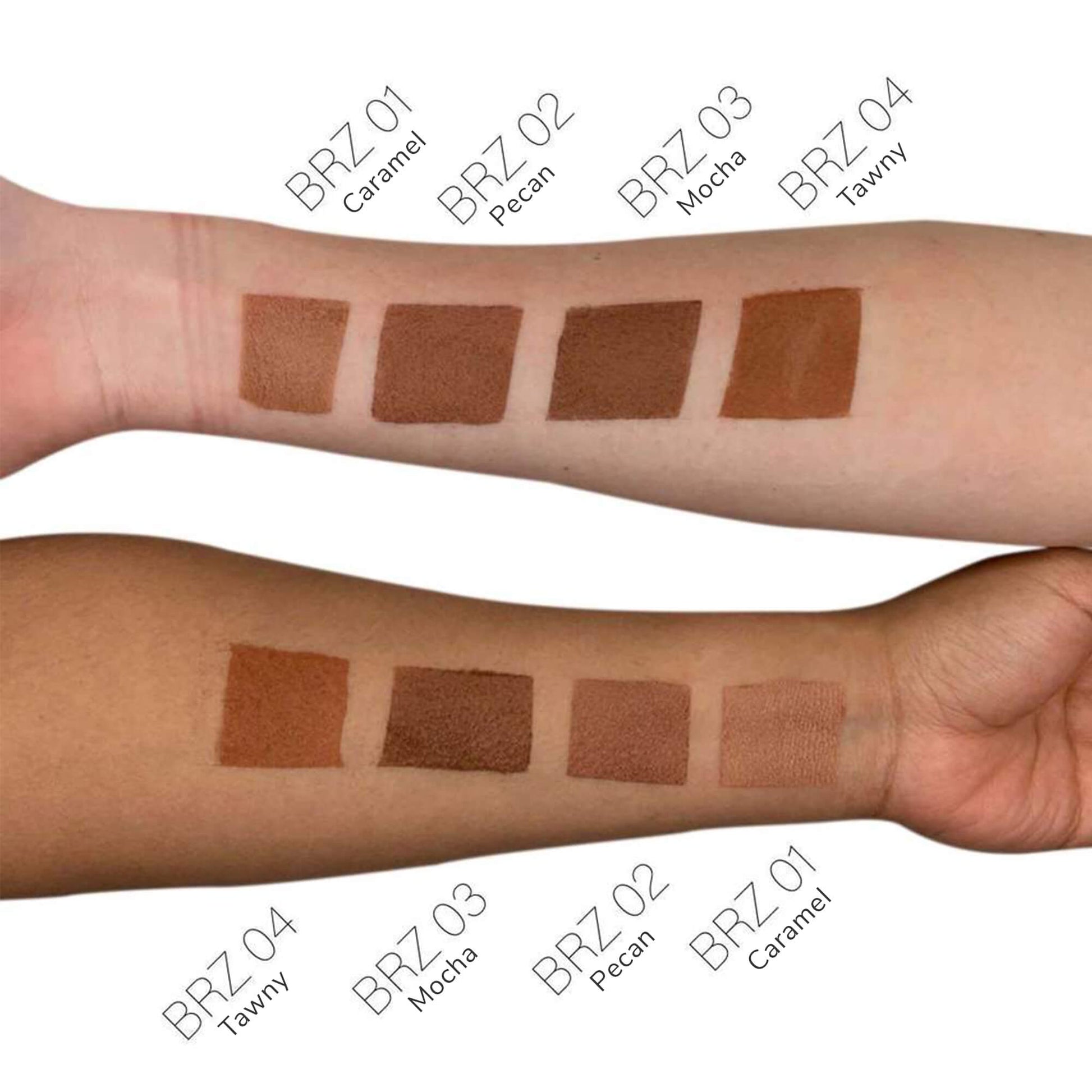 Swatches of Goddess Kiss Boutique's Sculpted Glow Bronzer - Infused with Red & Brown Tones, Vegan | 10.5g