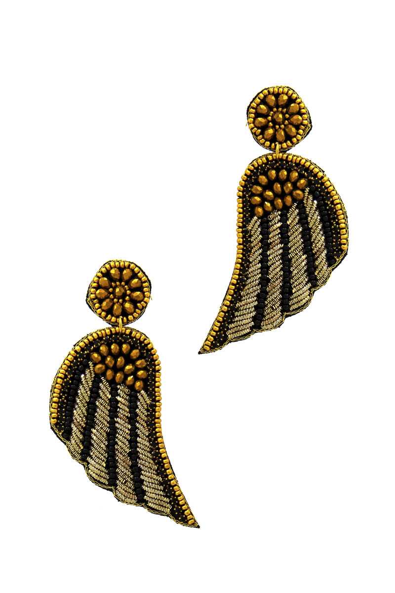 Fashion Wing Patch Drop Earrings in Gold & Silver - Contemporary Design & Premium Quality