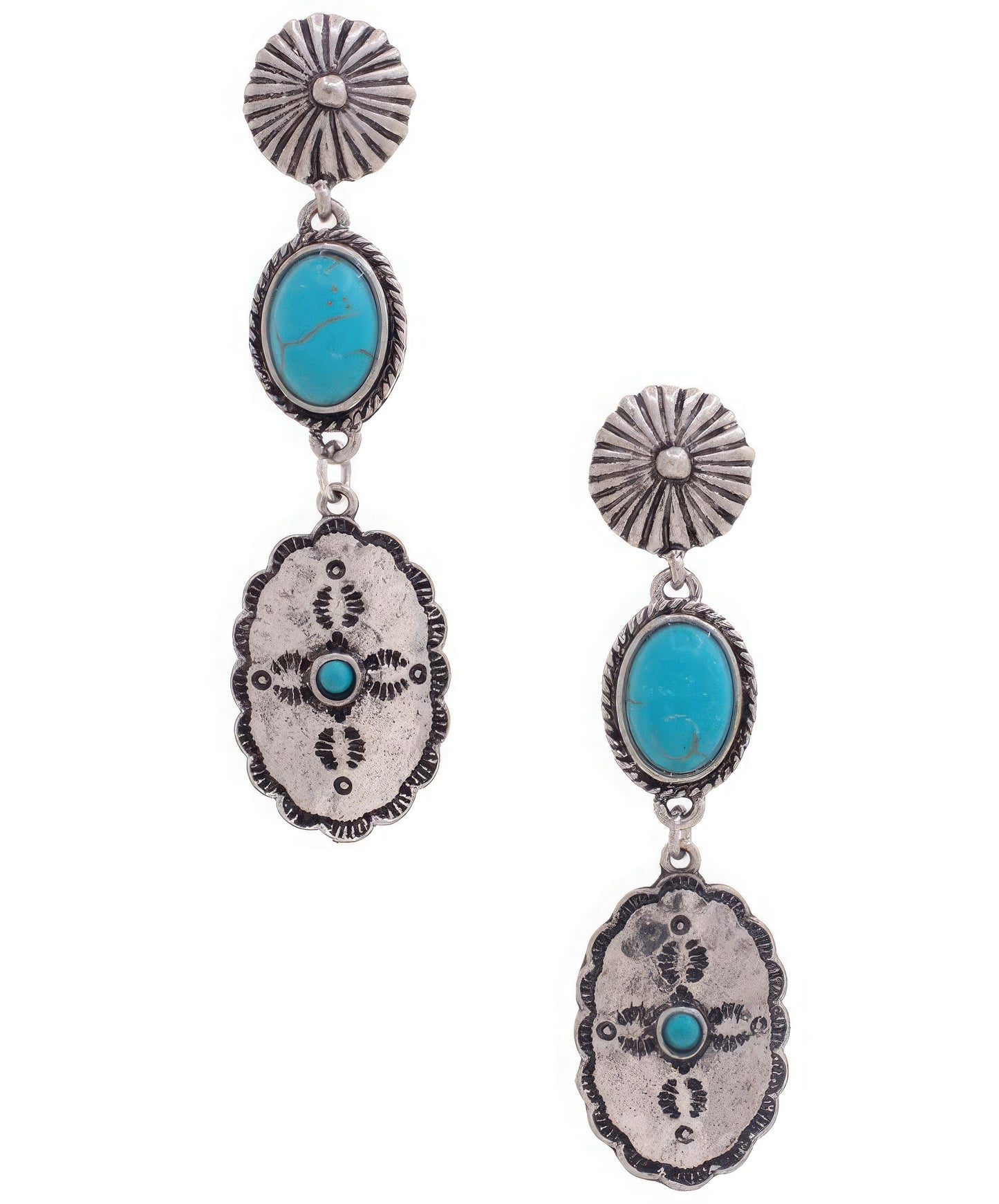 Oval Turquoise Dangle Earrings for Versatile Style