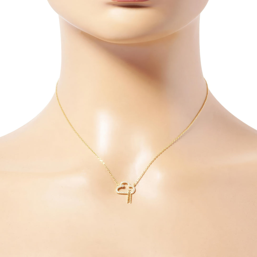 Gold Dipped Cloud Pendant Necklace with Celestial Elegance & Lustrous Finish