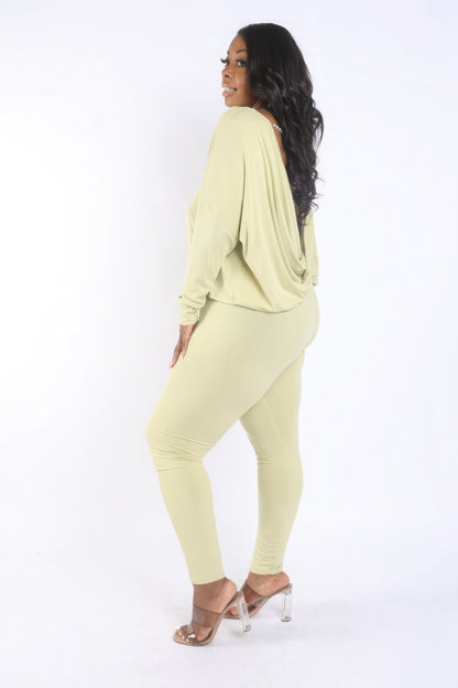 Back Strap Point Set in Lime: Open Back Strappy Outfit Set