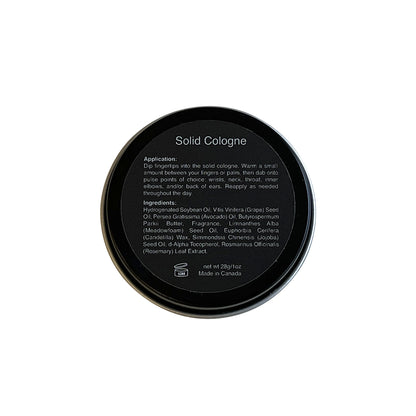 Natural Solid Fragrance Tin - Cedar Tobacco Scent with Jojoba & Rosemary Oils