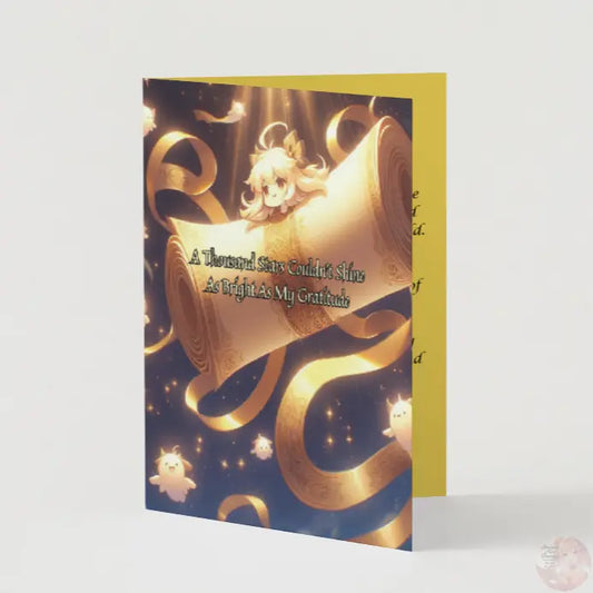 Anime Thank You Card - Celestial Gratitude Design - Magical Appreciation Celebration Card - Goddess Kiss Boutique