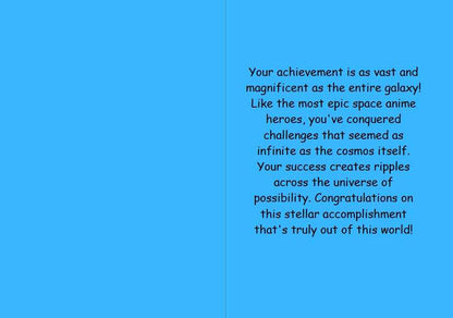 Anime Congratulations Card - Cosmic Achievement Galaxy - Space Congratulations Card