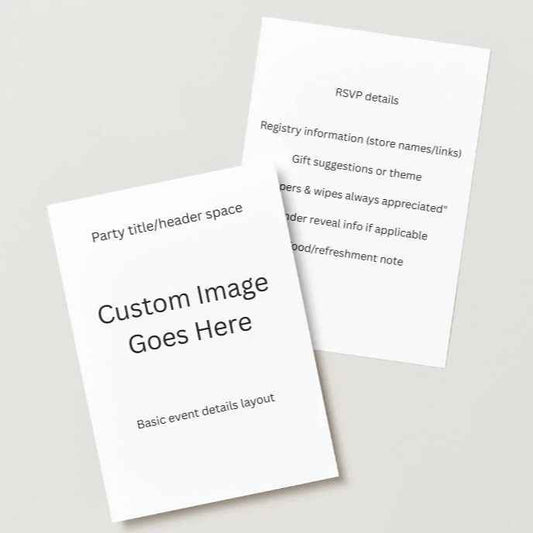 Custom Anime Baby Shower Invitations - 50 Pack for $50 with Upload or Custom Design