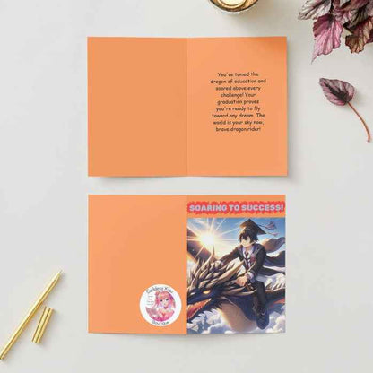 Anime Graduation Card - Dragon Academy Valedictorian - Fantasy Graduation Card