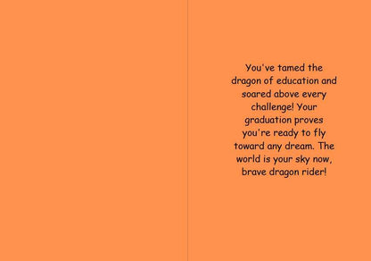 Anime Graduation Card - Dragon Academy Valedictorian - Fantasy Graduation Card
