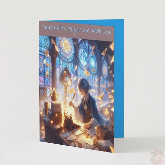 Anime Thank You Card - Sealed with Magic Design - Enchanted Gratitude Spell Card - Goddess Kiss Boutique