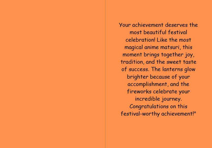 Anime Congratulations Card - Festival Celebration Matsuri - Japanese-Inspired Congratulations Card