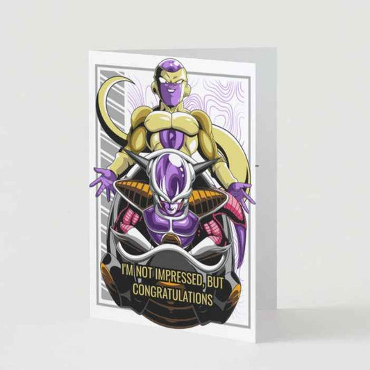 Dragon Ball Z Frieza Humor Card - "I'm Not Impressed, But Congratulations" | Anime Greeting Card