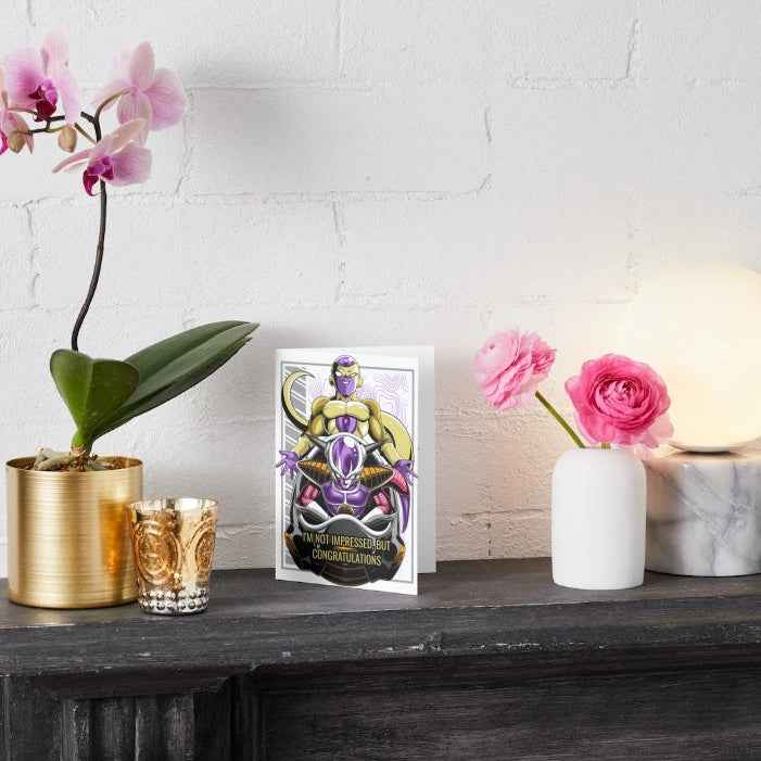 Dragon Ball Z Frieza Humor Card - "I'm Not Impressed, But Congratulations" | Anime Greeting Card