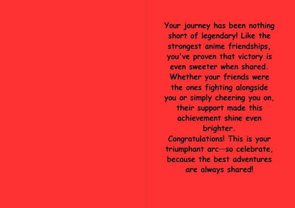 Anime Congratulations Card - Team Spirit Congratulations - Friend Group Congratulations Card
