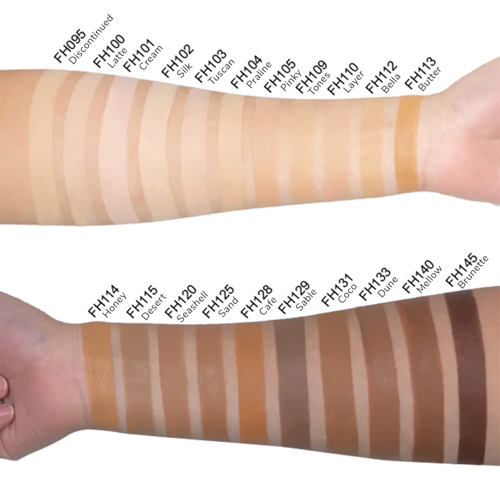 Swatches of Matte Perfection Full Coverage Foundation | Blendable Long-Wearing Formula