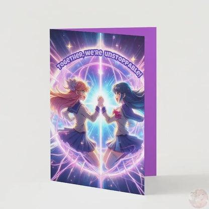 Girl Power of Friendship – Anime Friendship Card - Goddess Kiss Boutique