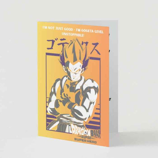 Dragon Ball Z Gogeta Humor Card - "I'm Gogeta-Level Unstoppable" | Anime Greeting Card