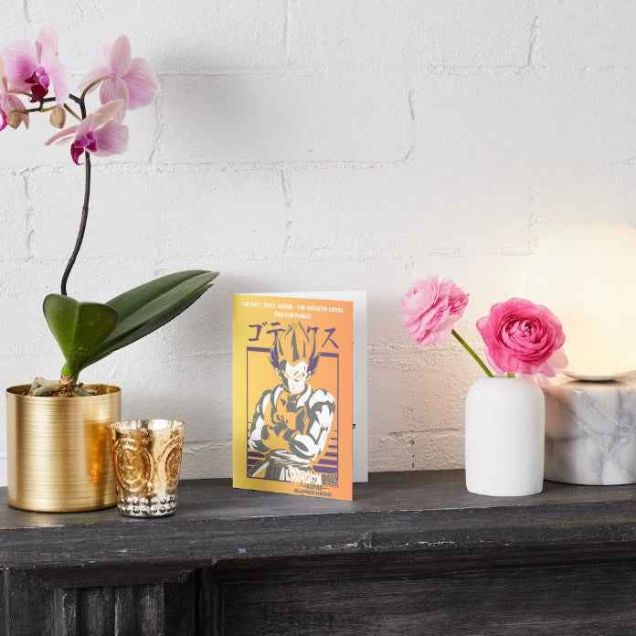 Dragon Ball Z Gogeta Humor Card - "I'm Gogeta-Level Unstoppable" | Anime Greeting Card