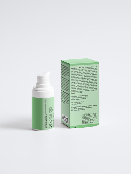 Calming Eye Cream with 1% Cannabidiol & Hyaluronic Acid, Hemp Seed Oil