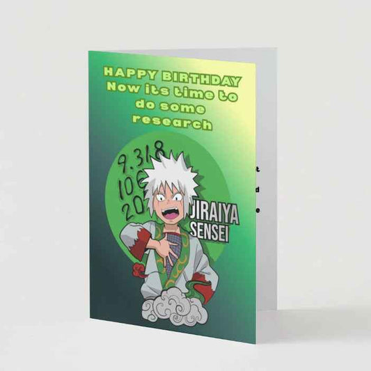 Naruto Jiraiya Funny Birthday Card - "Research" Humor | Anime Birthday Greeting Card