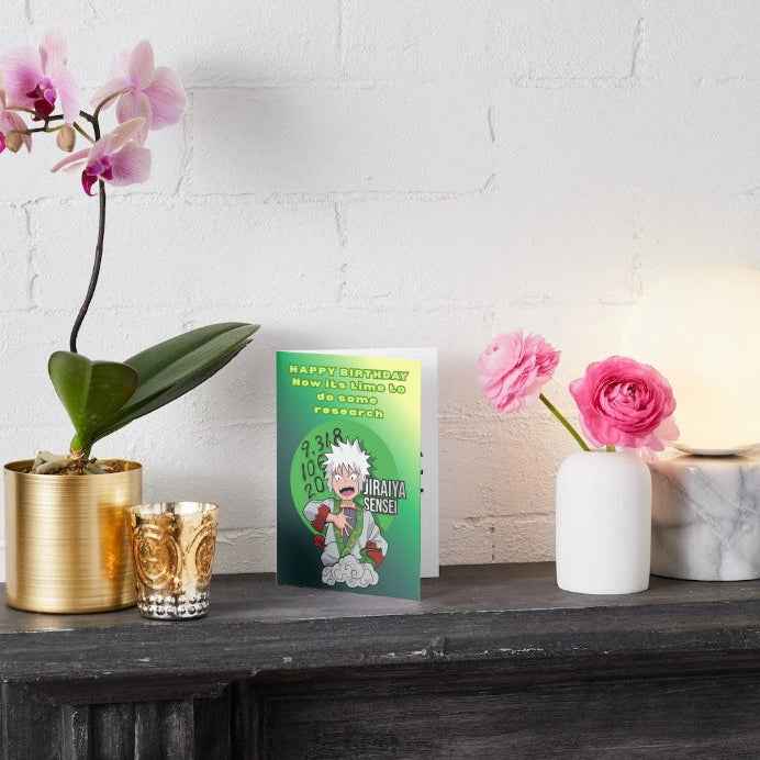 Naruto Jiraiya Funny Birthday Card - "Research" Humor | Anime Birthday Greeting Card