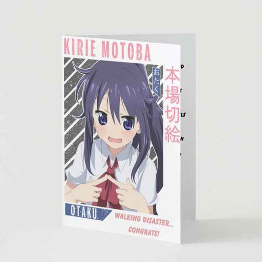 Himouto! Umaru-chan Kirie Motoba Humor Card - "Walking Disaster... Congrats!"