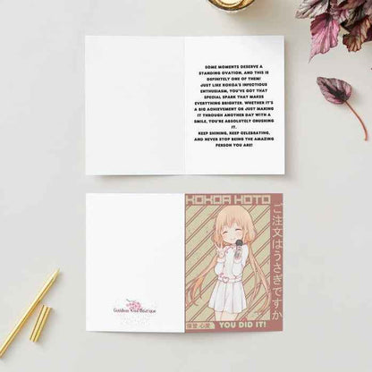 Is the Order a Rabbit? Kokoa Hoto Celebration Card - "You Did It!"
