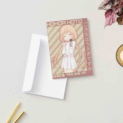 Is the Order a Rabbit? Kokoa Hoto Celebration Card - "You Did It!"