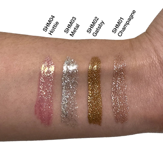 Swatches of Luster Spectrum Liquid Shimmer | Multi Use, Pigment Rich, Shimmering Finish, 5mL