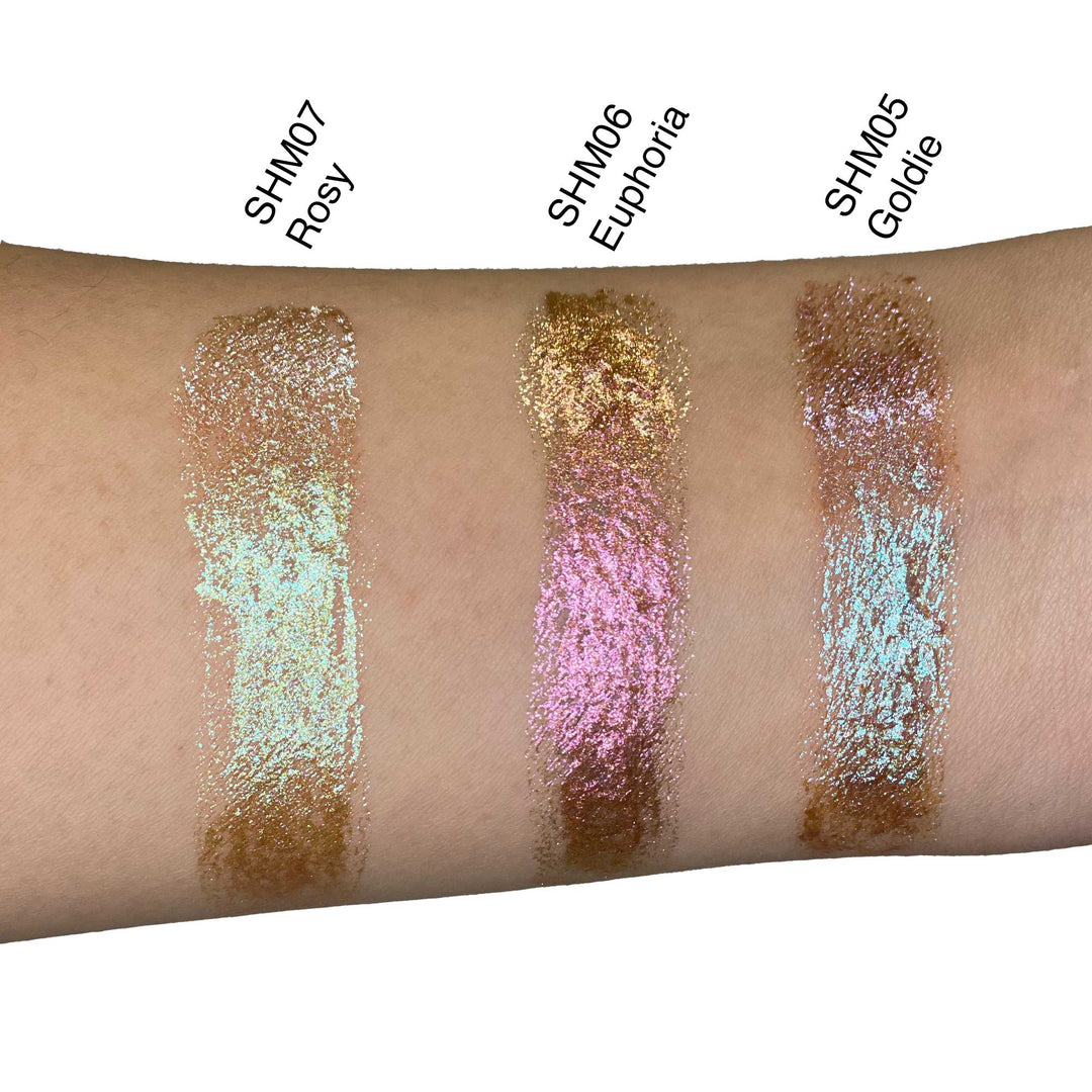 Swatches of Luster Spectrum Liquid Shimmer | Multi Use, Pigment Rich, Shimmering Finish, 5mL