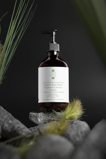 Hand & Body Wash with Patchouli & Amber Vanilla, Hydrating Formula