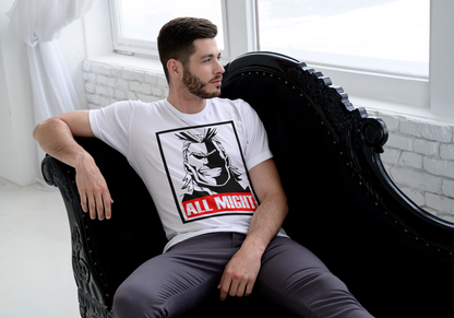 My Hero Academia All Might T-Shirt - Symbol of Peace Propaganda Poster Design | Premium Unisex Triblend Tee