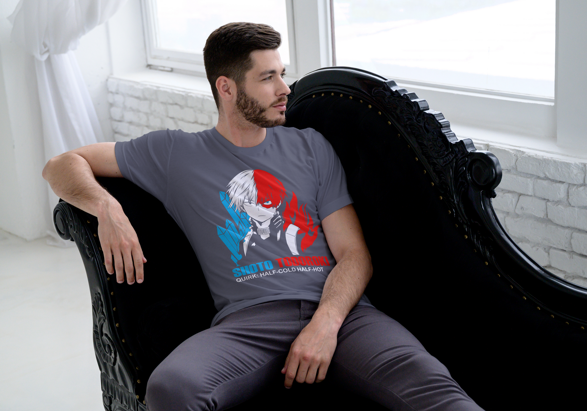 My Hero Academia Shoto Todoroki T-Shirt - Half-Cold Half-Hot Quirk Design | Premium Unisex Triblend Tee