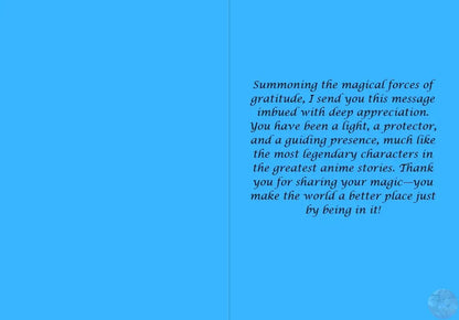 Anime Thank You Card - Fantasy Mage Design - Magical Spell Gratitude Wizard Card - Goddess Kiss Boutique