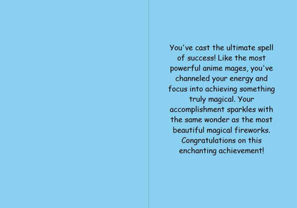 Anime Congratulations Card - Magical Celebration Fireworks - Wizard Congratulations Card