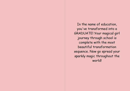 Anime Graduation Card - Magical Girl Scholar - Transformation Graduation Card