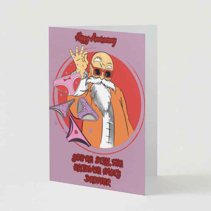 Dragon Ball Z Master Roshi Anniversary Card - "Ultimate Panty Dropper" Funny | Anime Anniversary Greeting Card