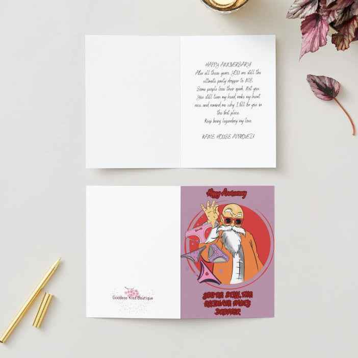 Dragon Ball Z Master Roshi Anniversary Card - "Ultimate Panty Dropper" Funny | Anime Anniversary Greeting Card