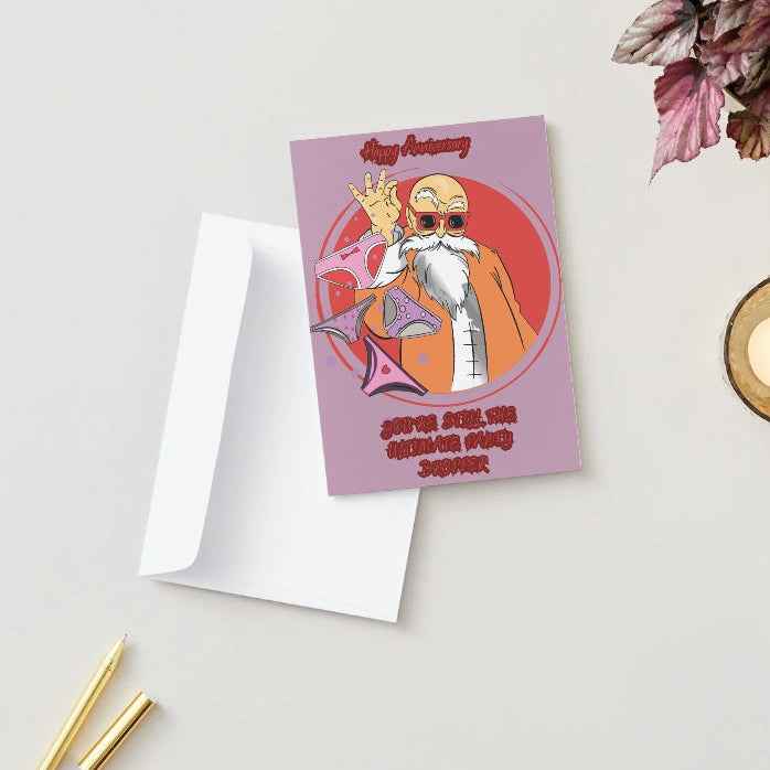 Dragon Ball Z Master Roshi Anniversary Card - "Ultimate Panty Dropper" Funny | Anime Anniversary Greeting Card