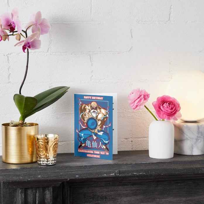 Dragon Ball Z Master Roshi Birthday Card - "Kamehameha Your Way to Greatness" | Anime Birthday Greeting Card