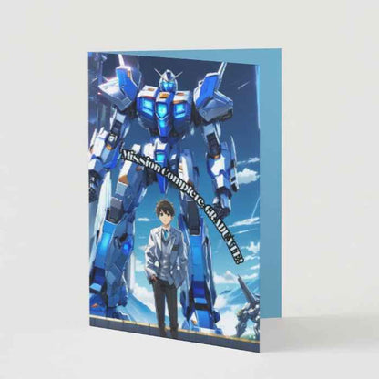Anime Graduation Card - Mecha Pilot Academy Graduate - Robot Graduation Card