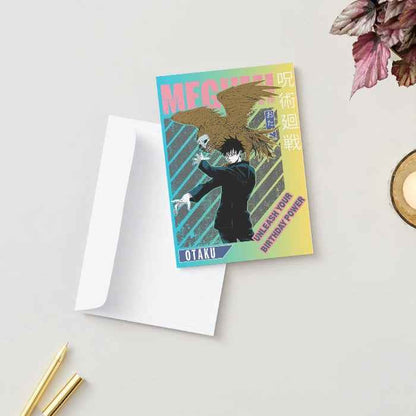 Jujutsu Kaisen Megumi Fushiguro Birthday Card - "Unleash Your Birthday Power"