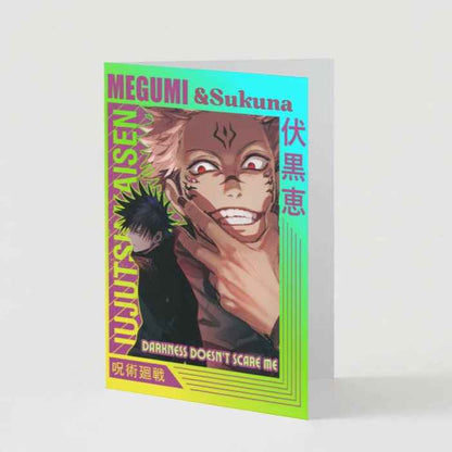 Jujutsu Kaisen Megumi Fushiguro & Sukuna Support Card - "Darkness Doesn't Scare Me"