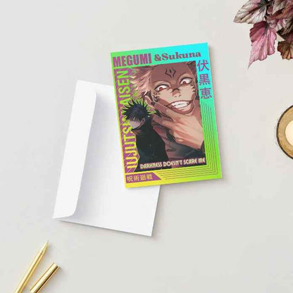 Jujutsu Kaisen Megumi Fushiguro & Sukuna Support Card - "Darkness Doesn't Scare Me"