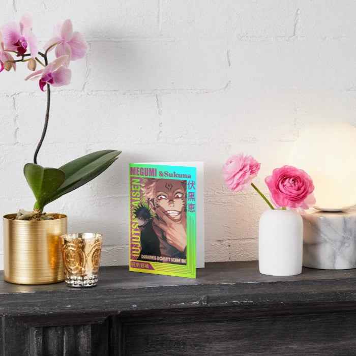 Jujutsu Kaisen Megumi Fushiguro & Sukuna Support Card - "Darkness Doesn't Scare Me"