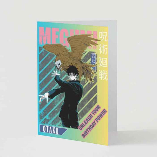 Jujutsu Kaisen Megumi Fushiguro Birthday Card - "Unleash Your Birthday Power"