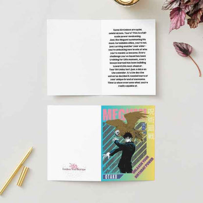 Jujutsu Kaisen Megumi Fushiguro Birthday Card - "Unleash Your Birthday Power"