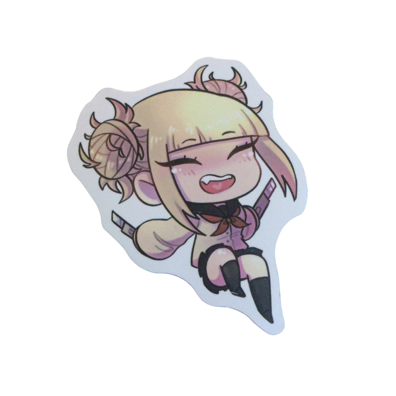 Collection of 100 My Hero Academia anime character stickers featuring popular heroes like Deku, Bakugo, Todoroki, All Might, and other beloved MHA characters, available as individual $1 vinyl stickers