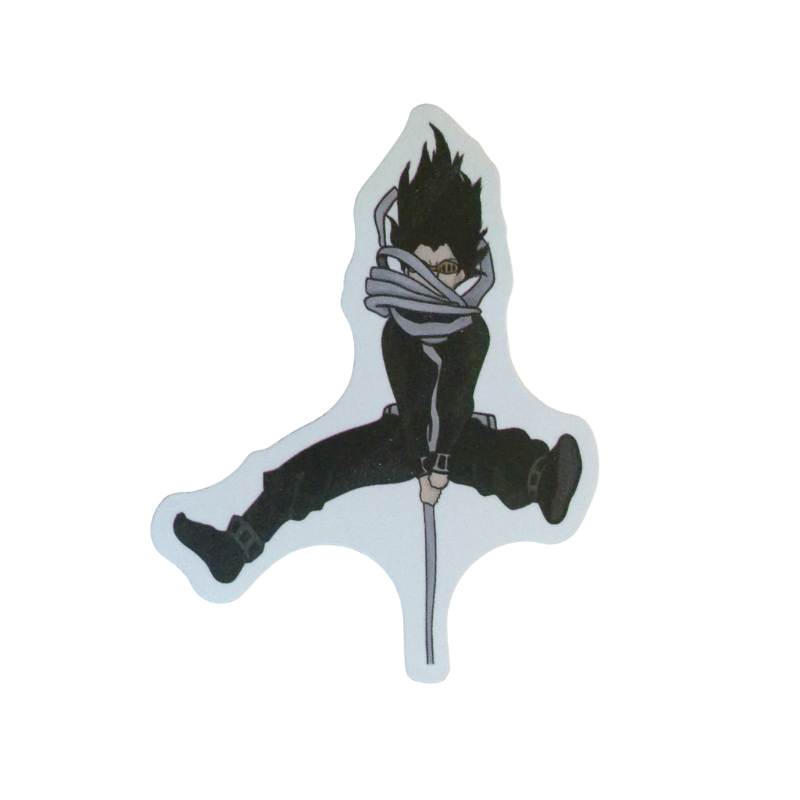 Collection of 100 My Hero Academia anime character stickers featuring popular heroes like Deku, Bakugo, Todoroki, All Might, and other beloved MHA characters, available as individual $1 vinyl stickers